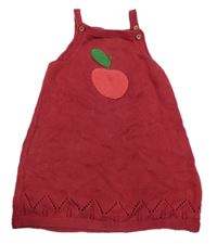 Růžové pletené laclové šaty s jablkem Tu