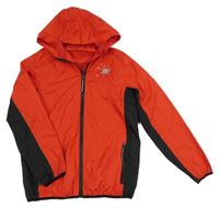 Červeno-černá šusťáková funkční bunda s kapucí Crivit