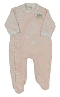 Světlerůžový sametový overal s měsícem 