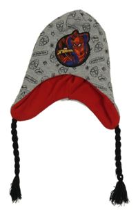 Šedá vzorovaná pletená čepice se Spidermanem Marvel 