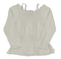 Bílé triko s žabičkováním 