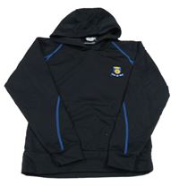 Černá sportovní mikina s výšivkou a kapucí 