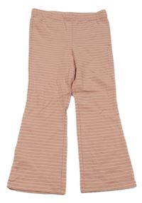 Růžové pruhované flare legíny