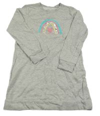 Šedé melírované teplákové šaty s duhou Lily & Dan