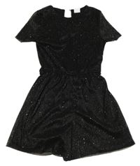 Černý lehký třpytivý kraťasový overal F&F