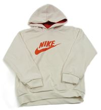 Bílo-červená sportovní mikina s logem a kapucí - Nike