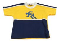 Žluto-tmavomodré sportovní tričko 