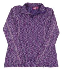 Fialová melírovaná sportovní funkční mikina Crivit