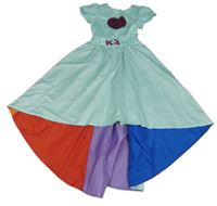 Světlemodré lehké šaty se srdcem z flitrů 