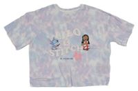 Lila vzorované crop tričko s Lilo a Stitch Primark