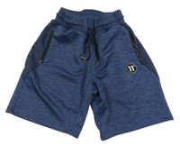 Tmavomodré melírované sportovní kraťasy s nášivkou 