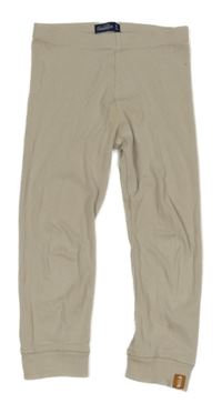 Světlebéžové žebrované pyžamové kalhoty 