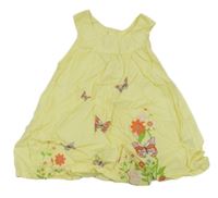 Žluté lehké šaty s motýlky H&M