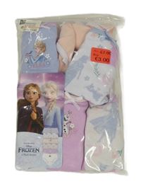 Nové - 6x růžovo-bílo-světlemodré kalhotky s Frozen dunnes