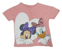 Růžové tričko s Minnie a Daisy Disney