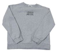 Šedá melírovaná mikina s nápisem H&M