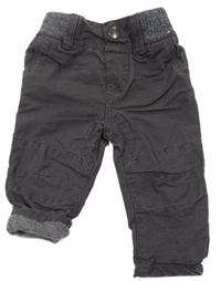 Šedé plátěné podšité kalhoty s šedým úpletovým pasem Denim Co.