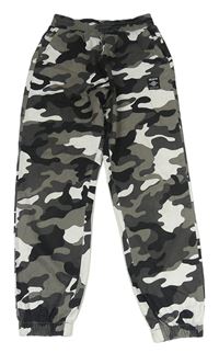 Bílo-šedo-černé army plátěné kalhoty New Look
