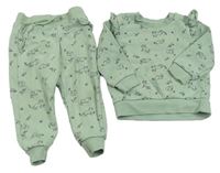 2set - zelená mikina se zvířátky + tepláky Primark