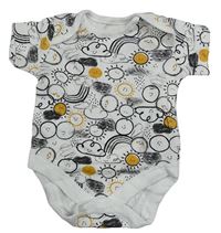 Bílé body se sluníčky a mráčky Mothercare