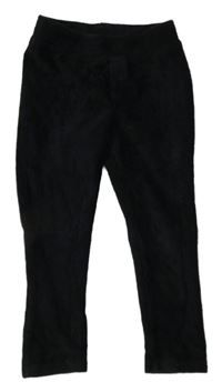 Černé žebrované sametové tregíny Nutmeg