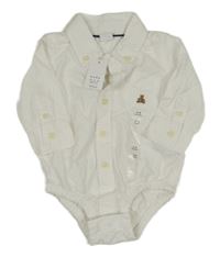 Nové - bílé košilové body s medvídkem GAP