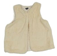 Smetanová kožešinová vesta