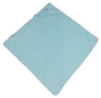 Světlemodrá plyšová zavinovací deka s kapucí - králíček