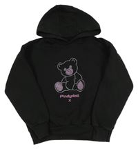 Černá mikina s medvídkem a kapucí 