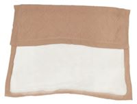 Růžová vzorovaná pleteno/huňatá deka Tu