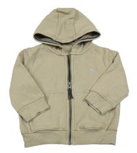 Béžová propínací mikina s dinem a kapucí Next