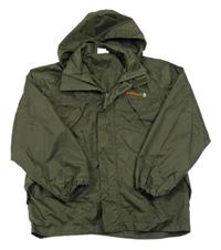 Khaki šusťáková jarní bunda s kapucí Alive