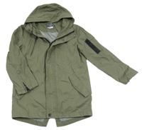 Khaki plátěná jarní bunda s kapucí Primark
