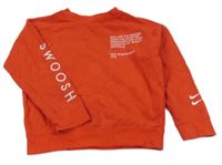 Červená mikina s nápisy Nike