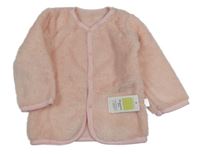 Nové - Světlerůžová plyšová propínací mikina 