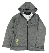 Tmavošedá melírovaná propínací sportovní mikina s kapucí Primark