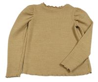 Béžový žebrovaný svetr Tu