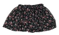 Černo-růžová květovaná sukně Dopodopo
