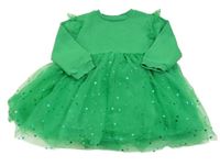 Zelené teplákové šaty s tylovou sukní se srdíčky Dunnes Stores