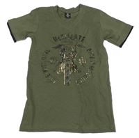 Khaki tričko s motorkou 