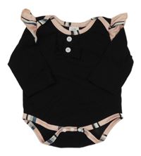 Černo-růžové body s volánky 