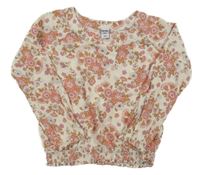 Béžovo-růžová květovaná halenka Dopodopo