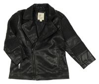 Černý koženkový křivák se žebrováním River Island