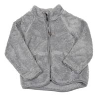Šedá plyšová propínací mikina H&M