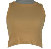 Dámský růžový žebrovaný elastický crop top H&M