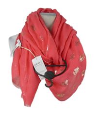 Nové - Dámská růžová šála se vzorem Next 