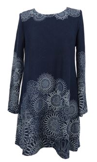 Dámské tmavomodré vzorované svetrové šaty Isle 