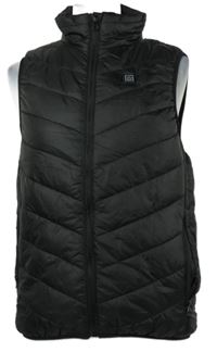 Dámská černá šusťáková zateplená vyhřívací vesta 