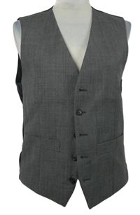 Pánská šedo-černá společenská vesta Jeff Banks 