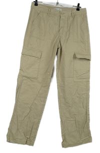 Dámské béžové plátěné kalhoty s kapsami Denim 